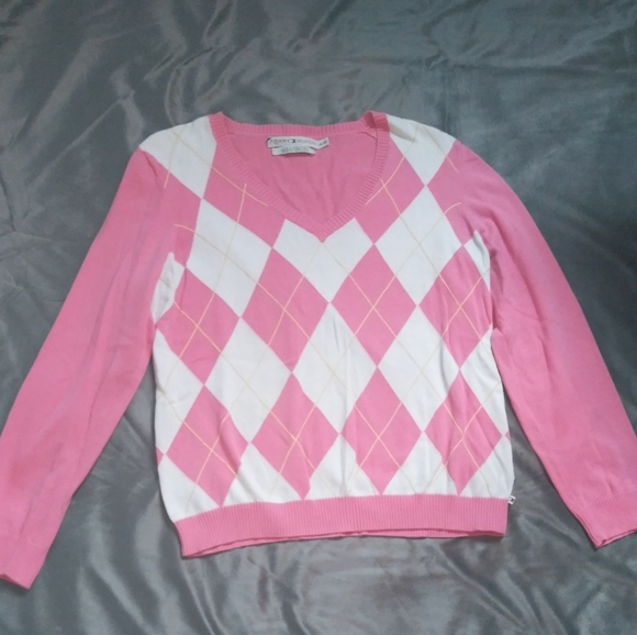 Tommy Hilfiger Sweaters - Tommy Hilfiger pink Argyle sweater